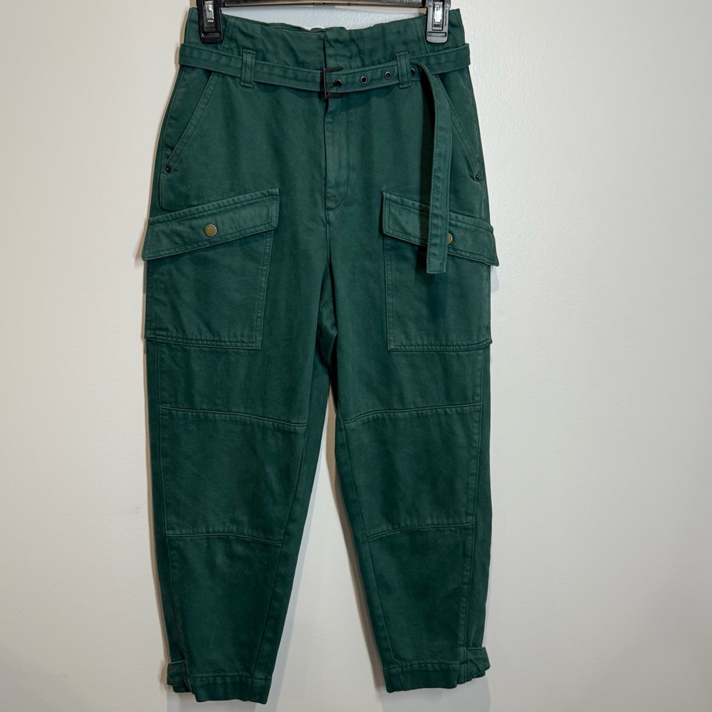 Ted Baker Womens Cargo Jeans Balloon Barrel Heavyweight‎ Utility Green